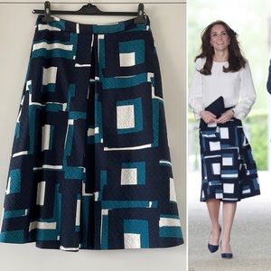 NWT! BR Geo Jacquard Midi Skirt - as worn by Duchess of Cambridge Kate Middleton